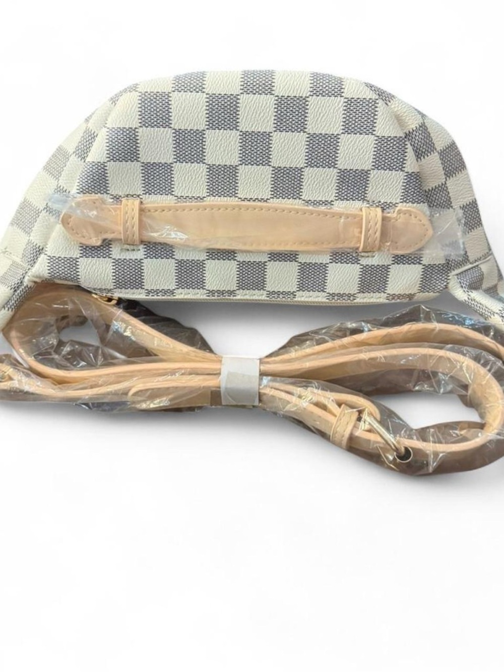 New* grey and white checkered Fanny pack. - Picture 2 of 6